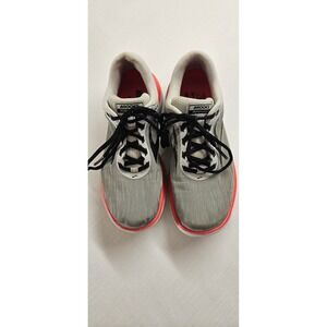 Brooks PureFlow 7 Womens Running Shoes Grey Pink Striped Sneakers Low Top
